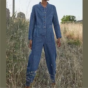 Poetry Hemp & Organic Cotton Jumpsuit in Dark Denim